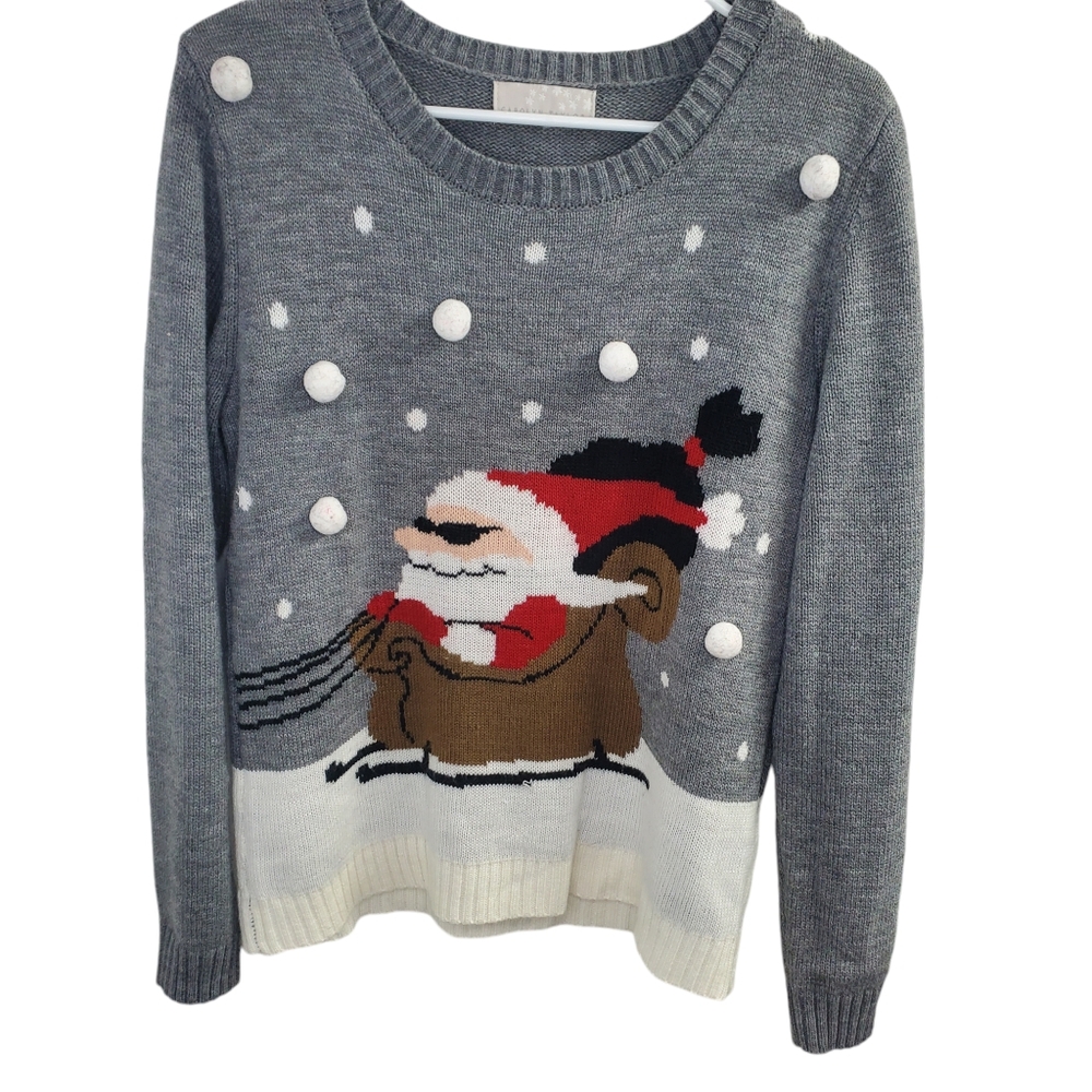 Carolyn Taylor Santa Sled Christmas sweater